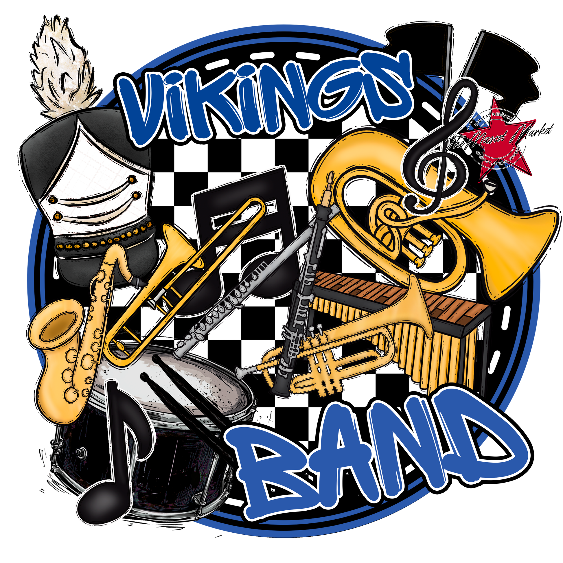 Vikings Circle Band Design-Off Blue