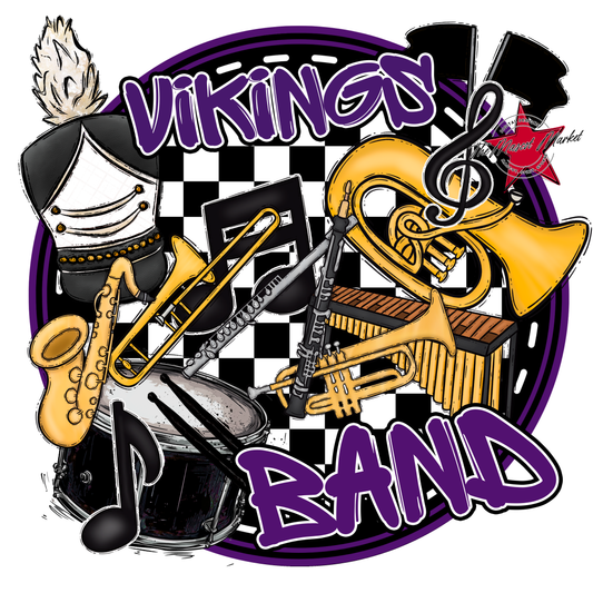 Vikings Circle Band Design-Purple