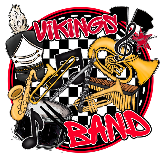 Vikings Circle Band Design-Red