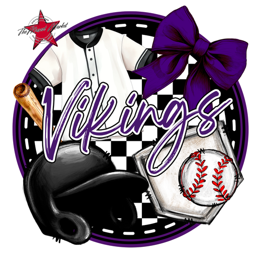 Vikings Circle Baseball Design-Purple