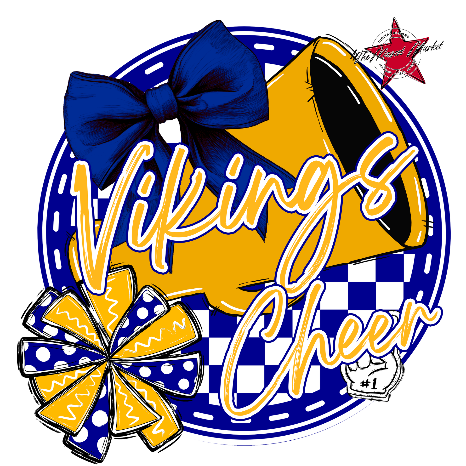 Vikings Circle Cheer Design-Blue-Yellow