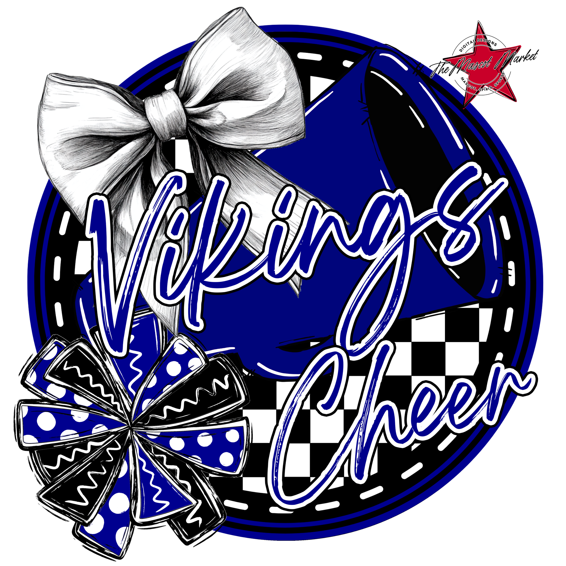 Vikings Circle Cheer Design-Blue