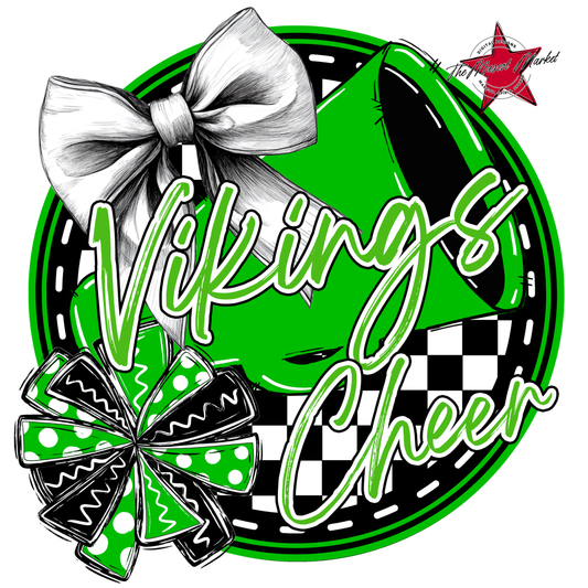 Vikings Circle Cheer Design-Bright Green