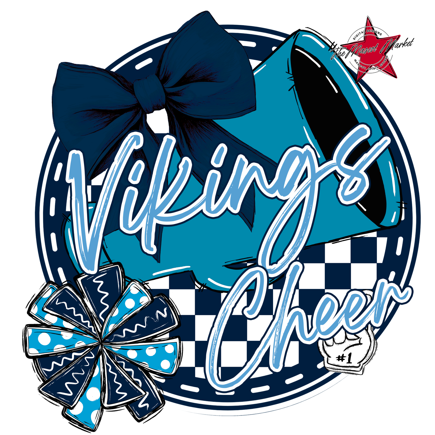 Vikings Circle Cheer Design-Navy-Carolina Blue