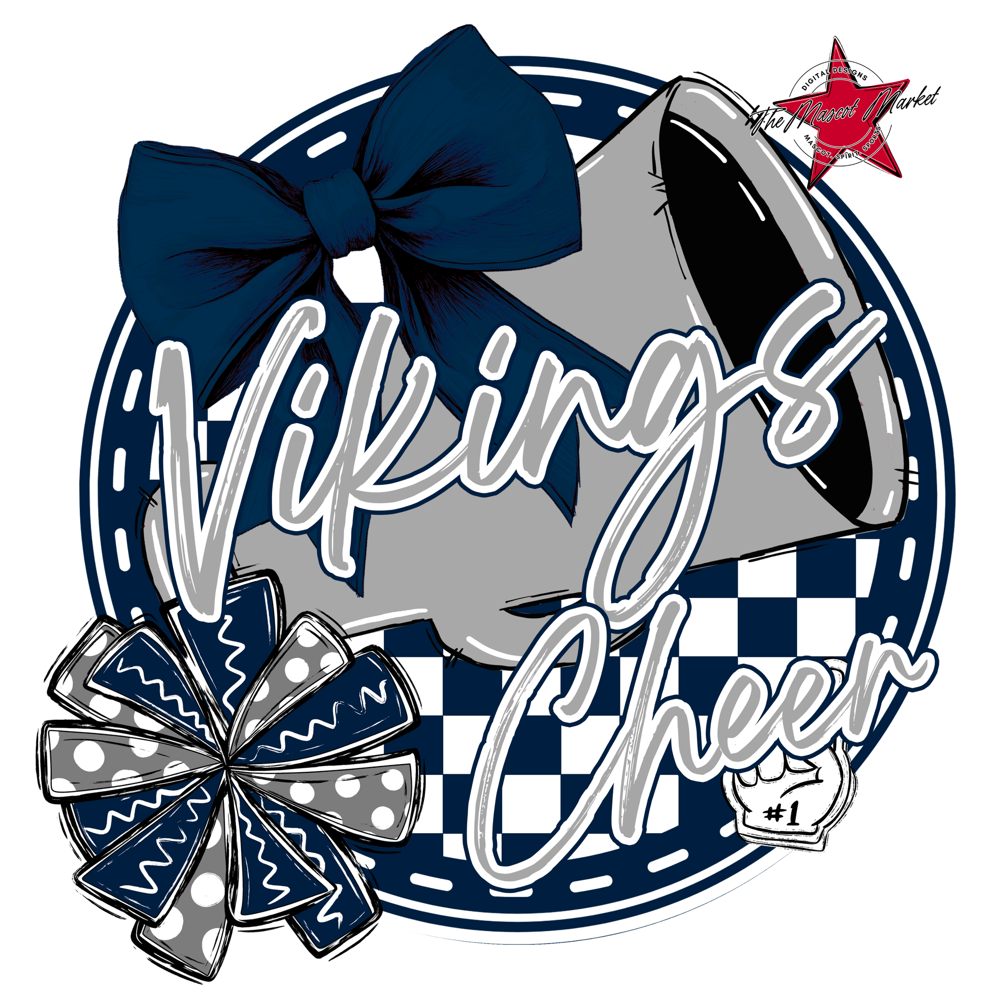 Vikings Circle Cheer Design-Navy-Grey