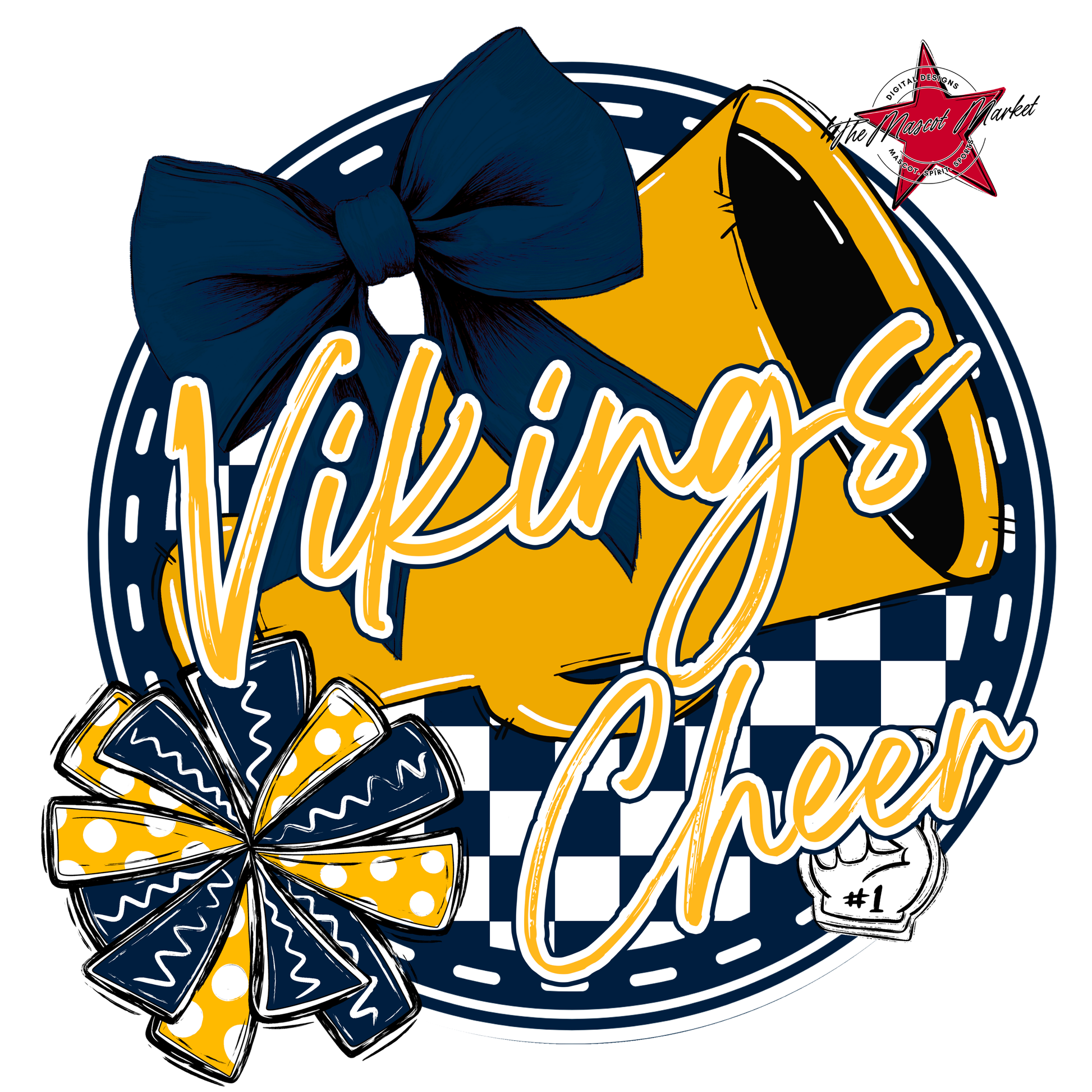 Vikings Circle Cheer Design-Navy-Yellow