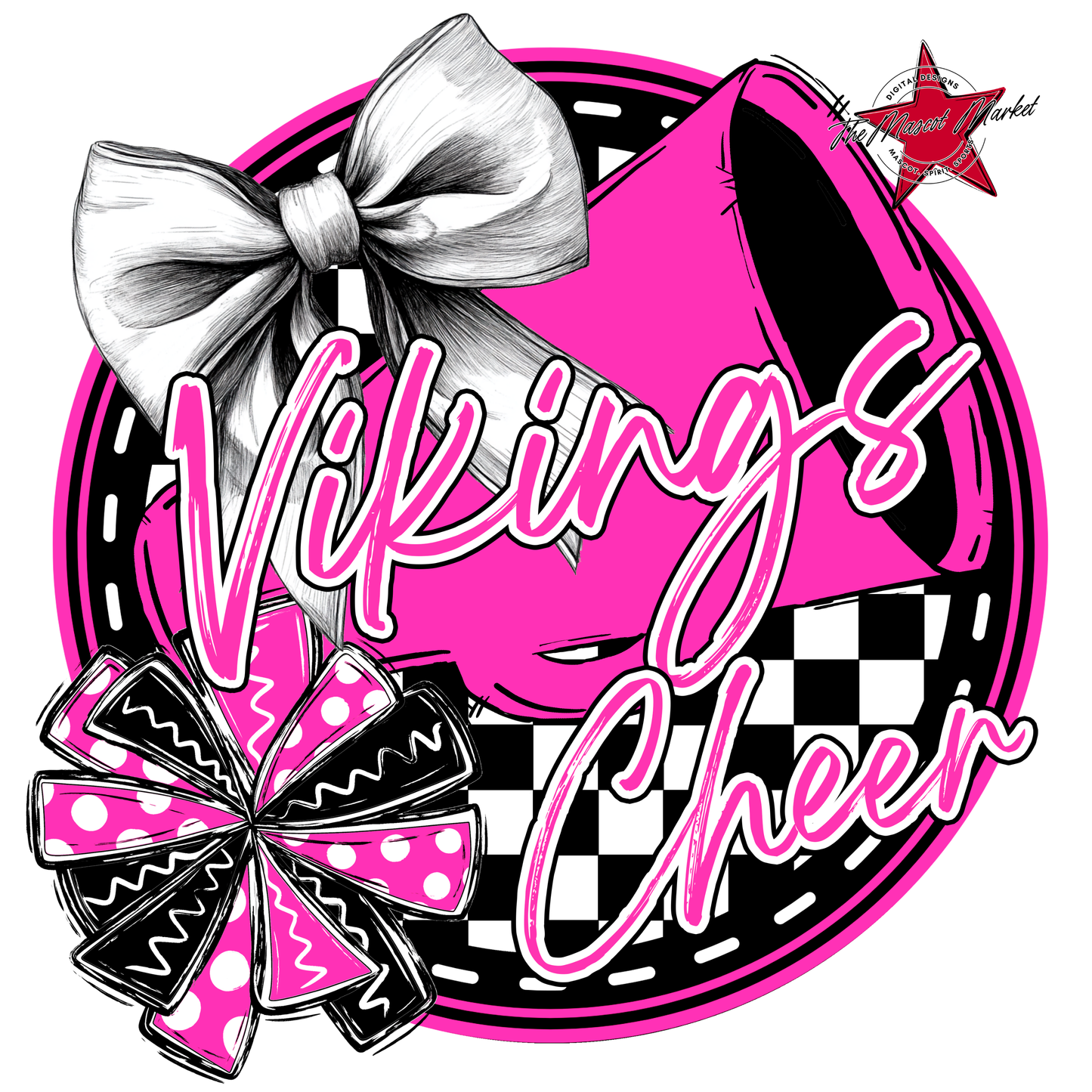 Vikings Circle Cheer Design-Pink
