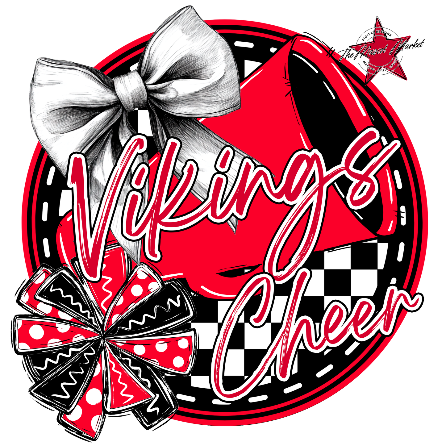 Vikings Circle Cheer Design-Red