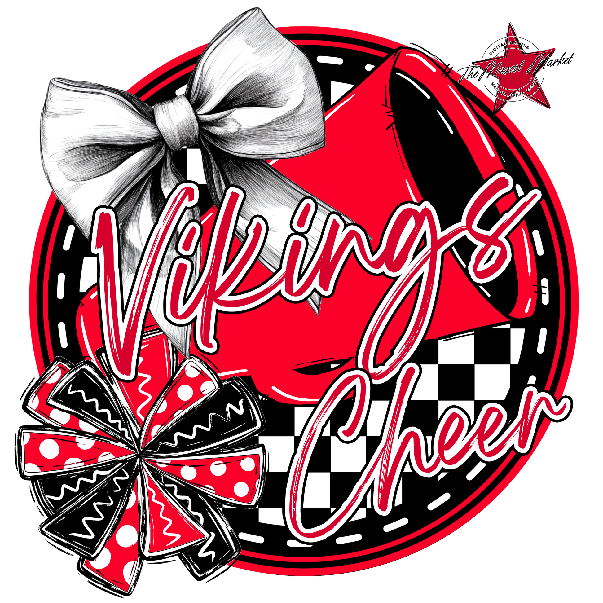 Vikings Circle Cheer Design-Red