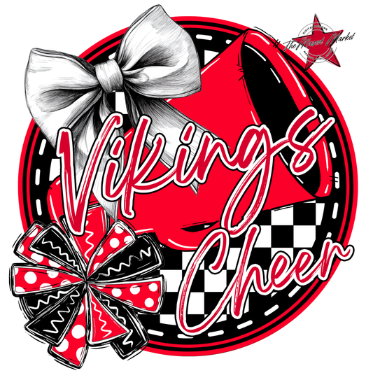 Vikings Circle Cheer Design-Red