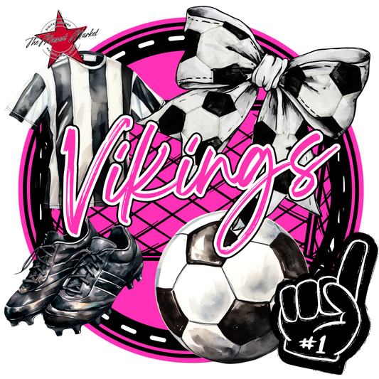 Vikings Circle Soccer Design-Pink