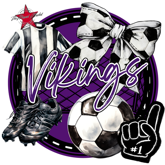Vikings Circle Soccer Design-Purple