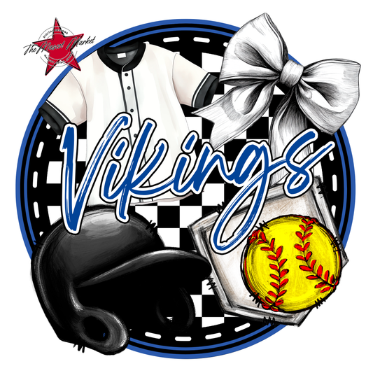 Vikings Circle Softball Design-Off Blue