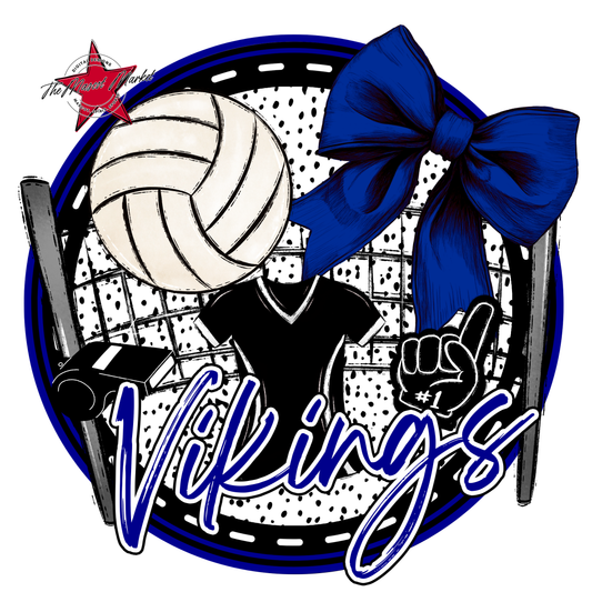 Vikings Circle Volleyball Design-Blue