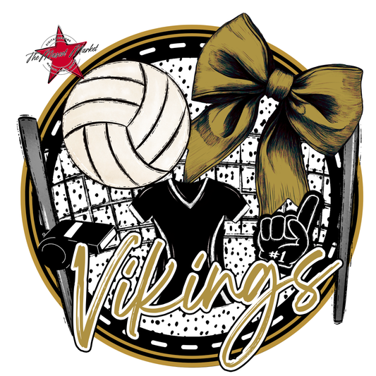 Vikings Circle Volleyball Design-Gold