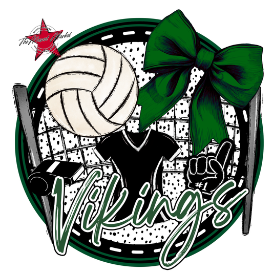 Vikings Circle Volleyball Design-Green