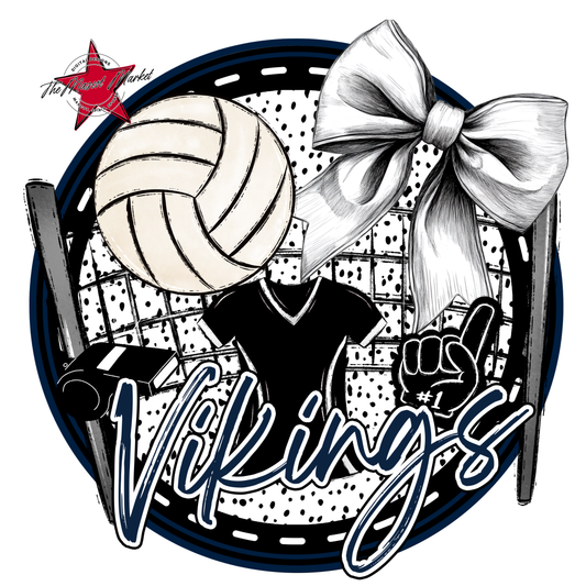 Vikings Circle Volleyball Design-Navy