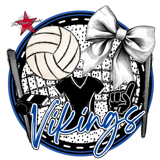 Vikings Circle Volleyball Design-Off Blue
