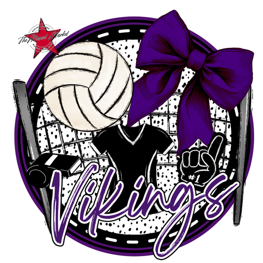 Vikings Circle Volleyball Design-Purple