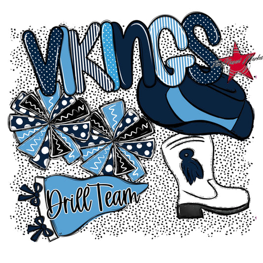Vikings Drillteam Spirit-Navy & Carolina Blue