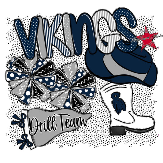 Vikings Drillteam Spirit-Navy & Grey