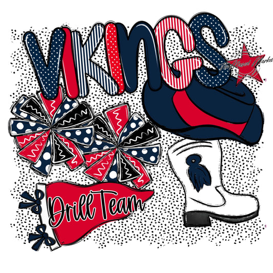 Vikings Drillteam Spirit-Navy & Red