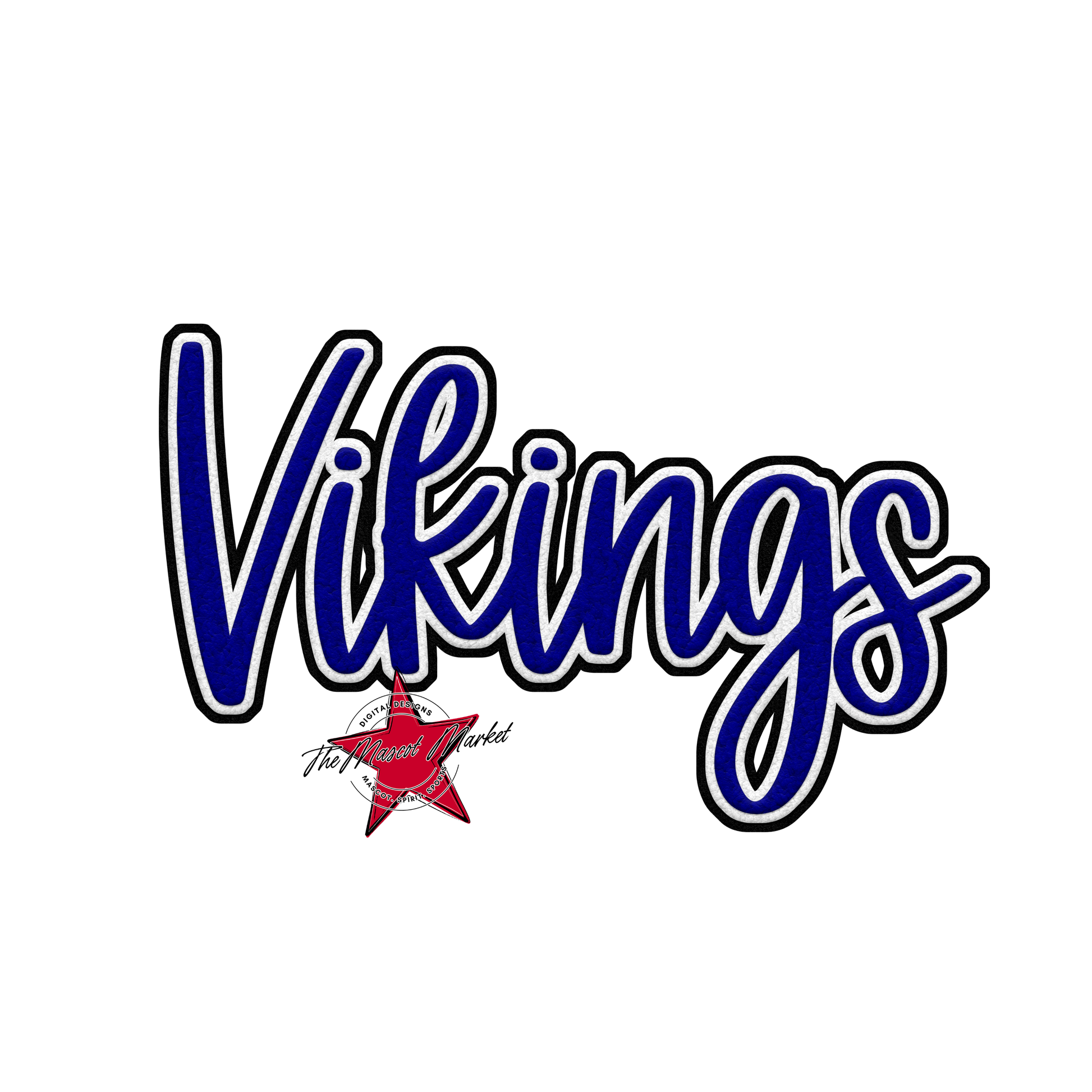 Vikings Faux Chenille Patch-Blue
