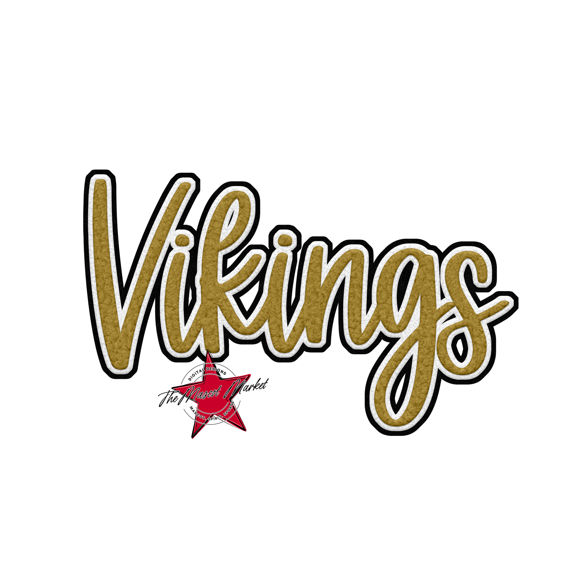 Vikings Faux Chenille Patch-Gold