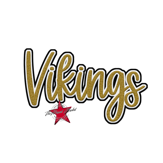 Vikings Faux Chenille Patch-Gold