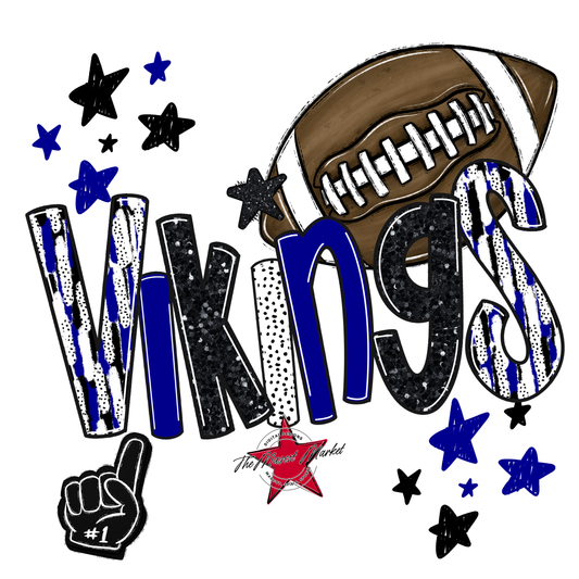 Vikings Football Scrape-Blue