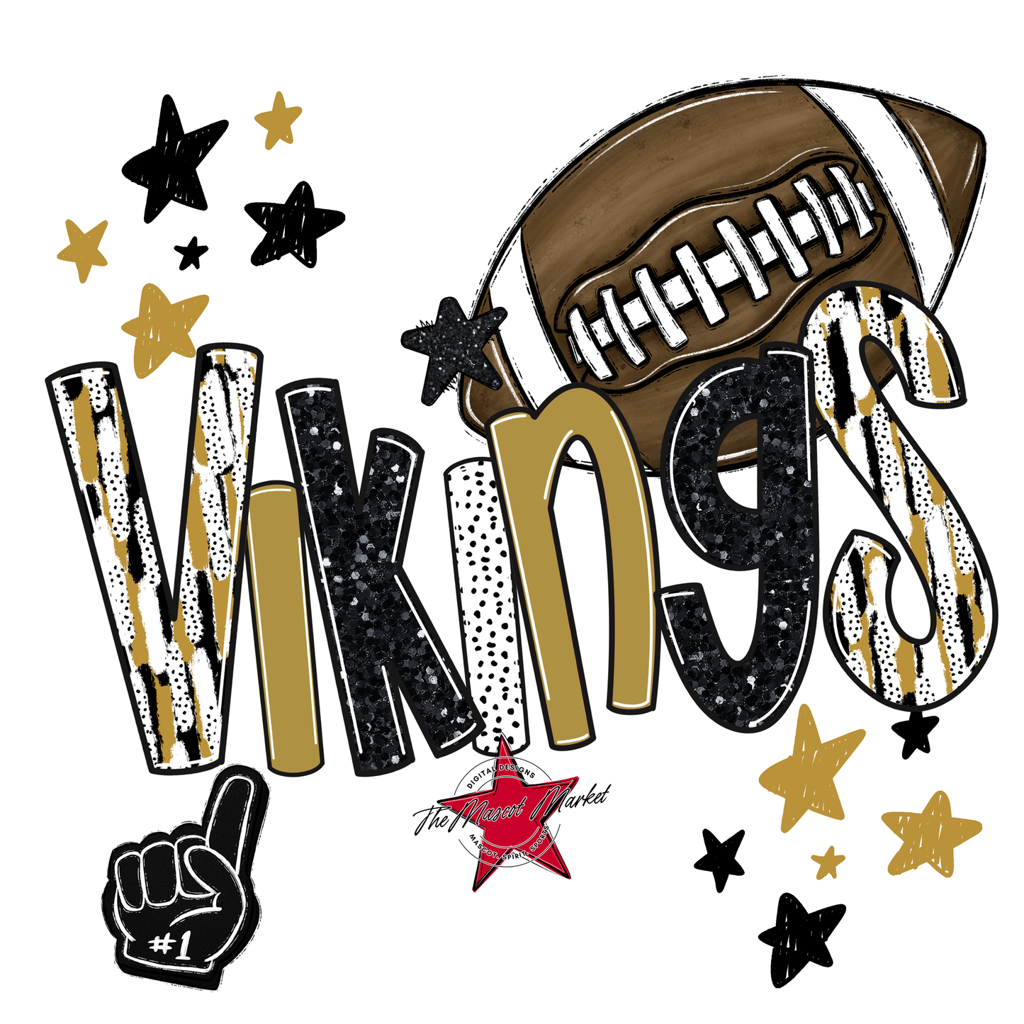 Vikings Football Scrape-Gold