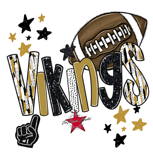 Vikings Football Scrape-Gold