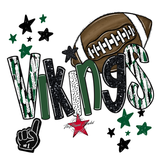 Vikings Football Scrape-Green