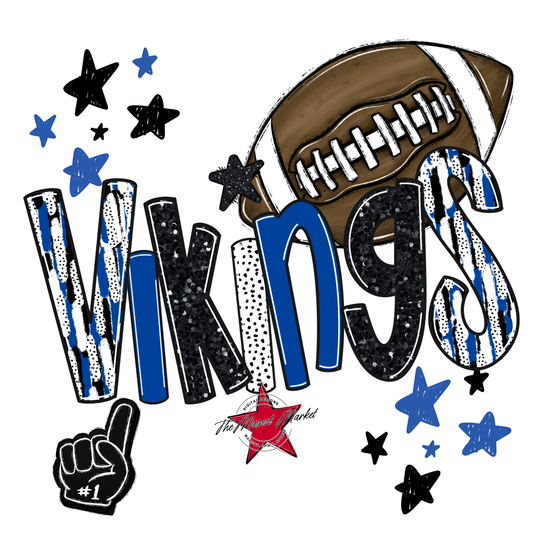 Vikings Football Scrape-Off Blue