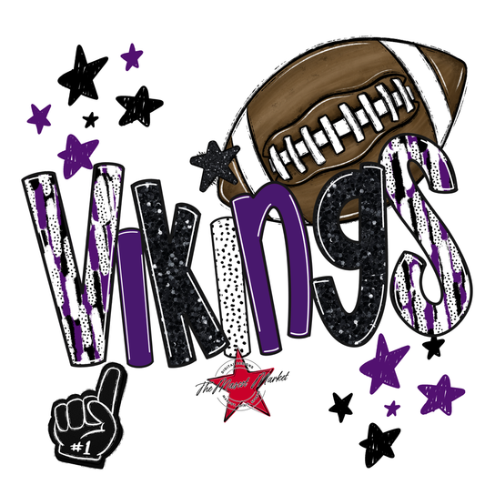 Vikings Football Scrape-Purple