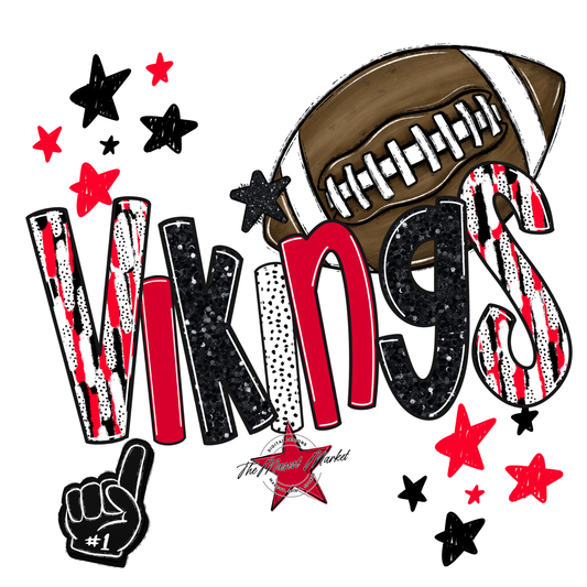 Vikings Football Scrape-Red