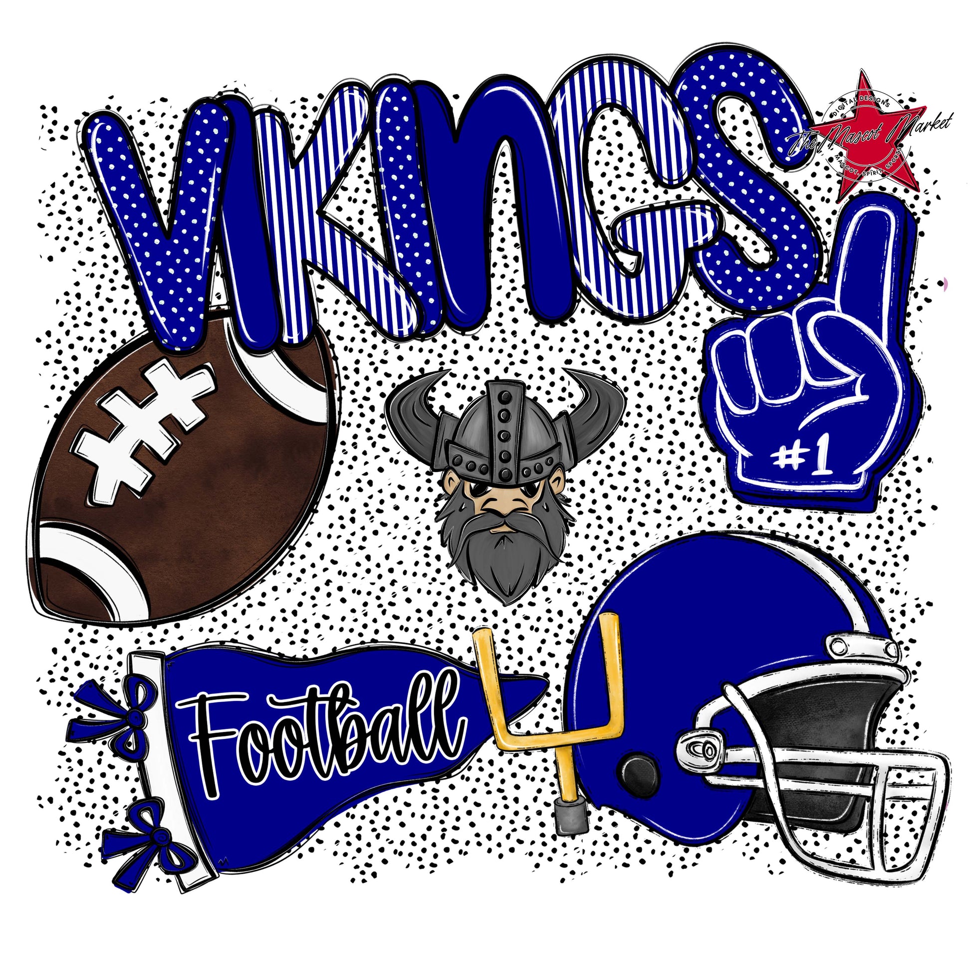 Vikings Football Spirit-Blue