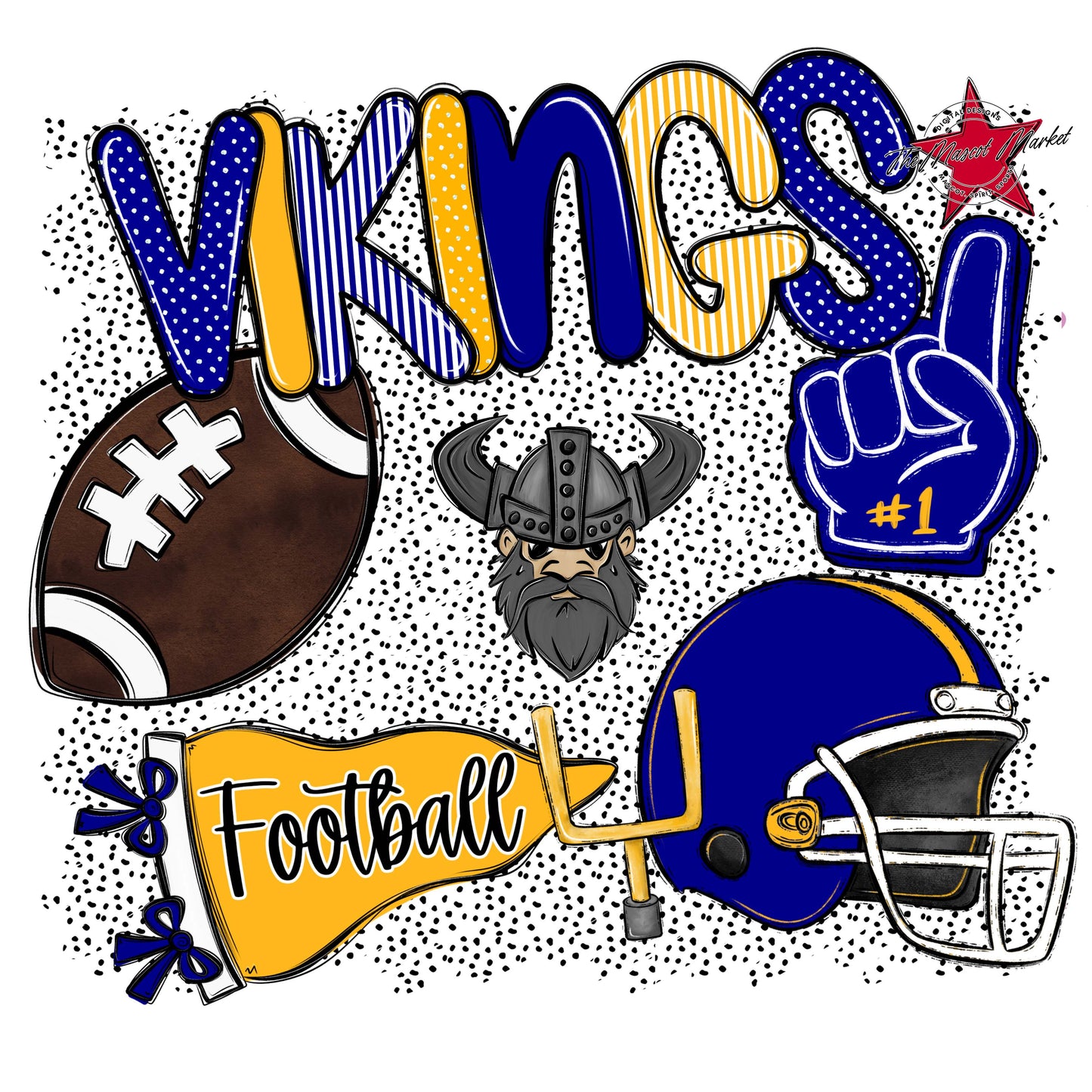 Vikings Football Spirit-Blue & Yellow