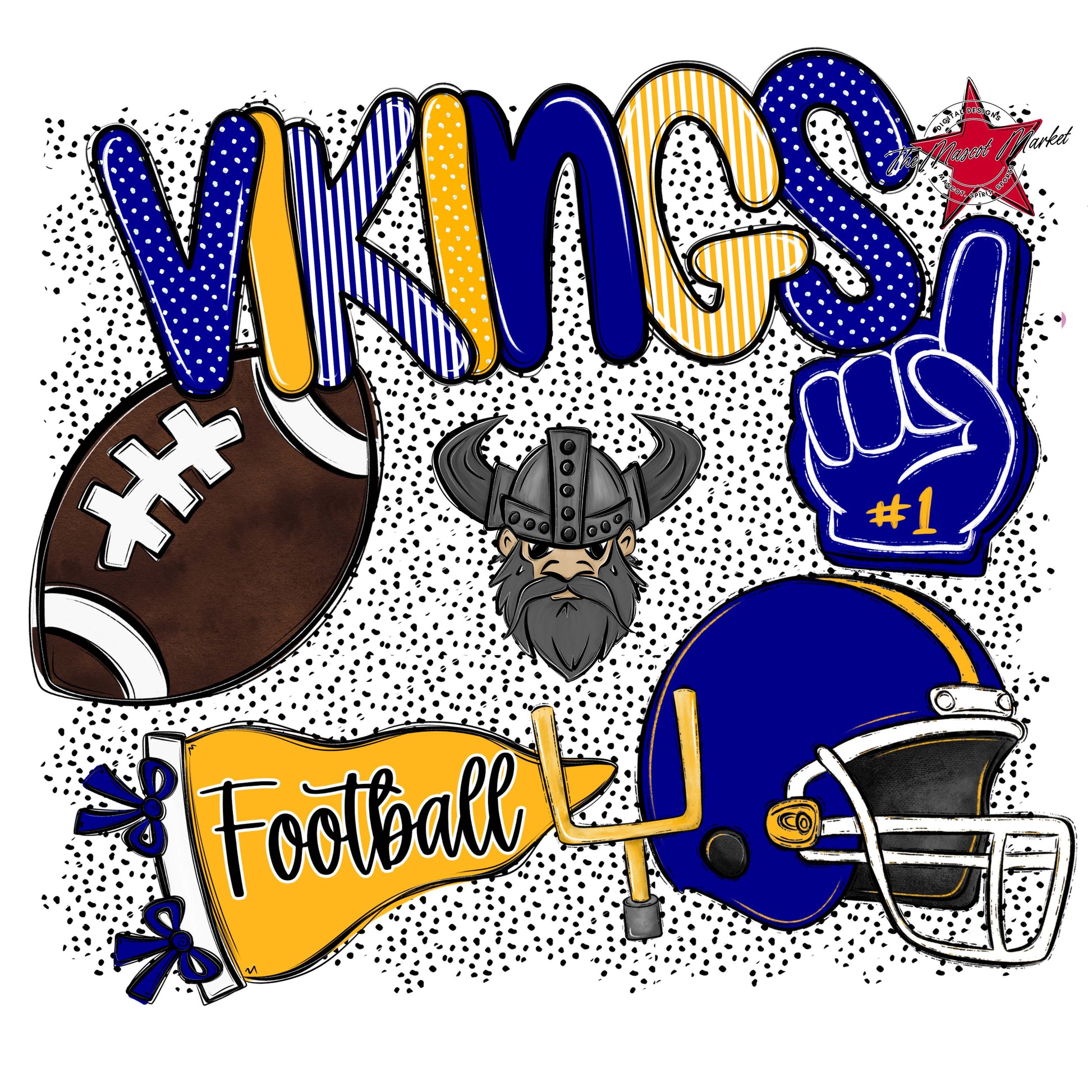 Vikings Football Spirit-Blue & Yellow