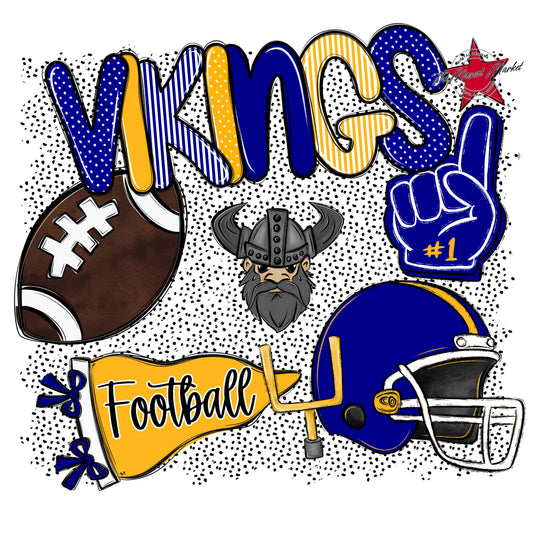 Vikings Football Spirit-Blue & Yellow