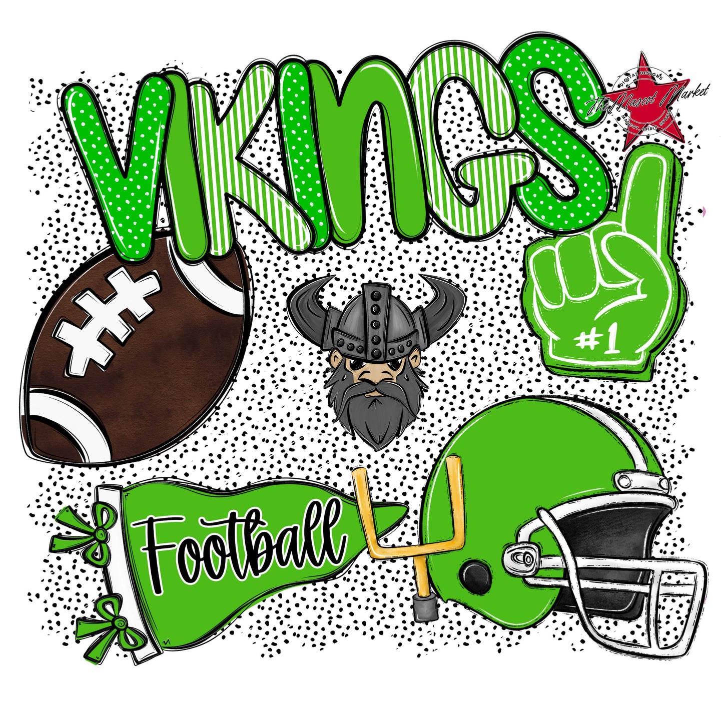 Vikings Football Spirit-Bright Green