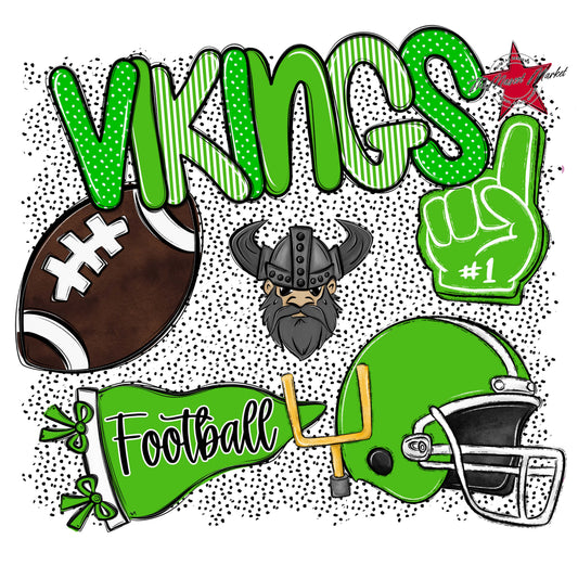 Vikings Football Spirit-Bright Green