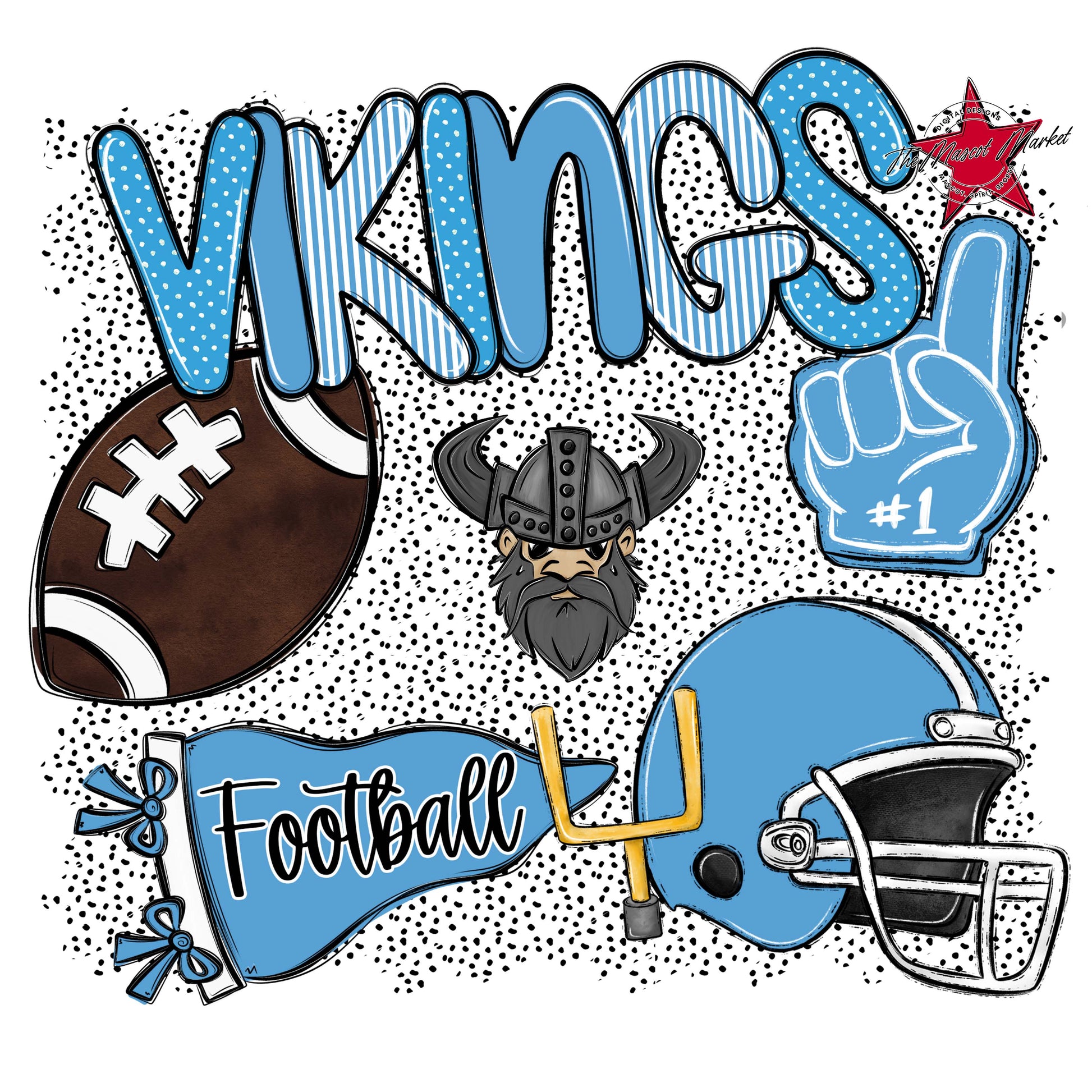 Vikings Football Spirit-Carolina Blue
