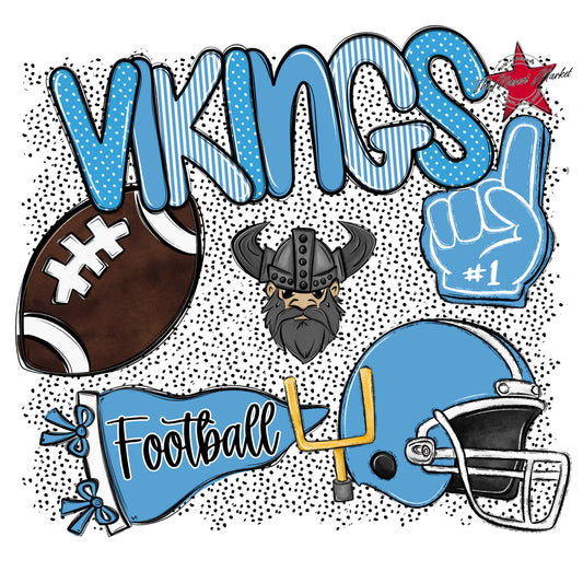 Vikings Football Spirit-Carolina Blue