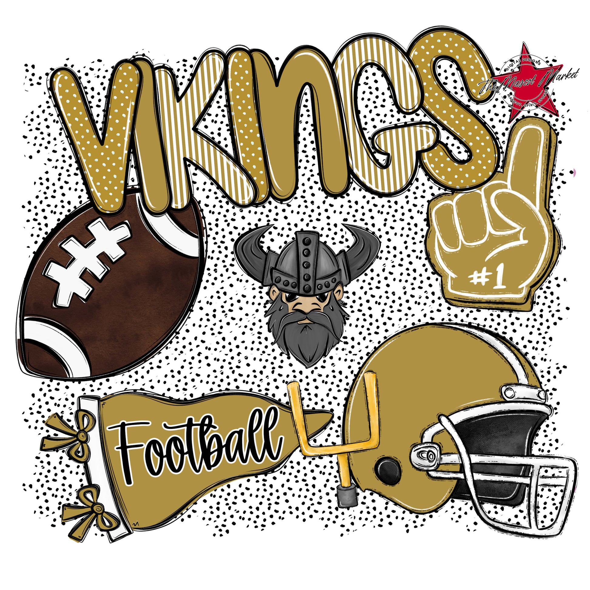 Vikings Football Spirit-Gold