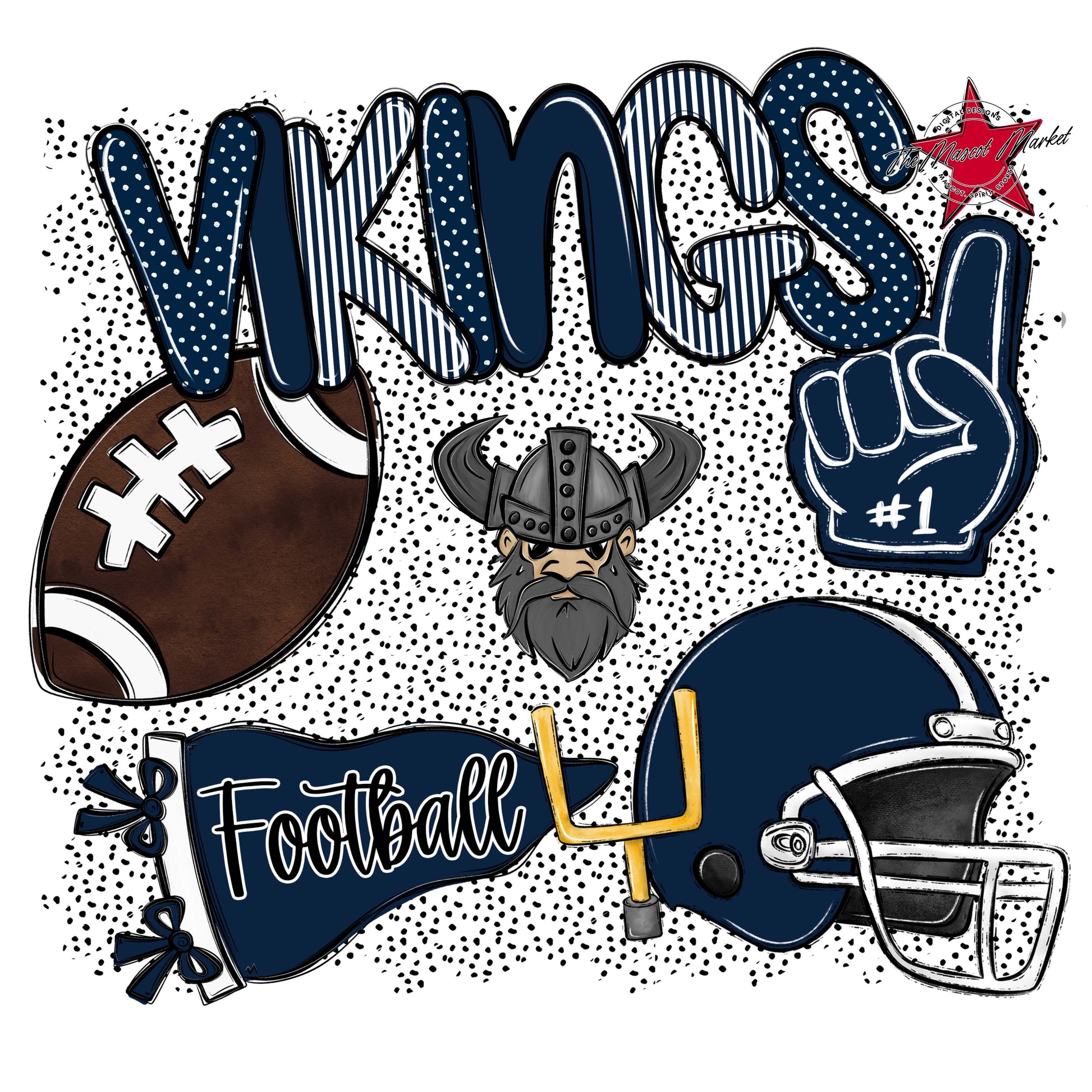 Vikings Football Spirit-Navy