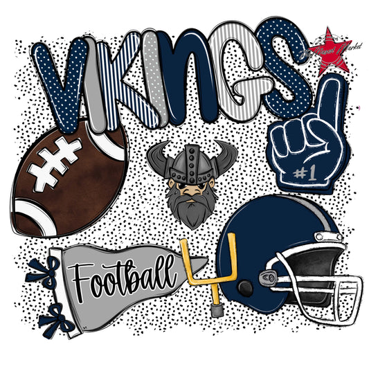 Vikings Football Spirit-Navy & Grey