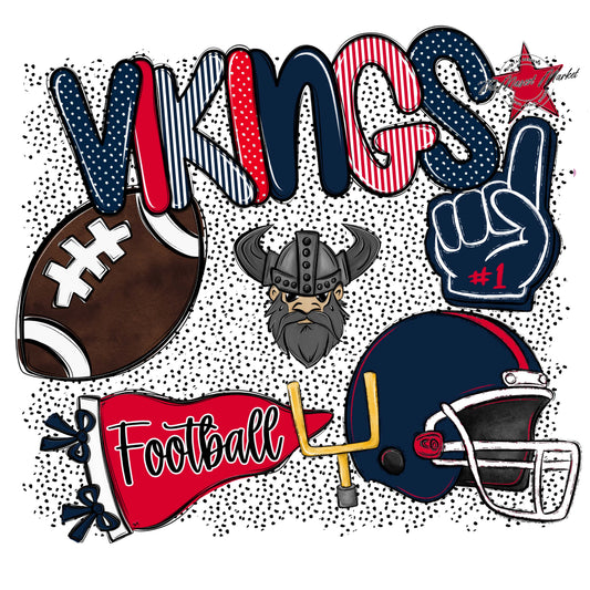 Vikings Football Spirit-Navy & Red
