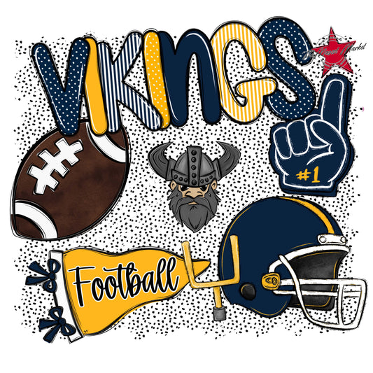 Vikings Football Spirit-Navy & Yellow