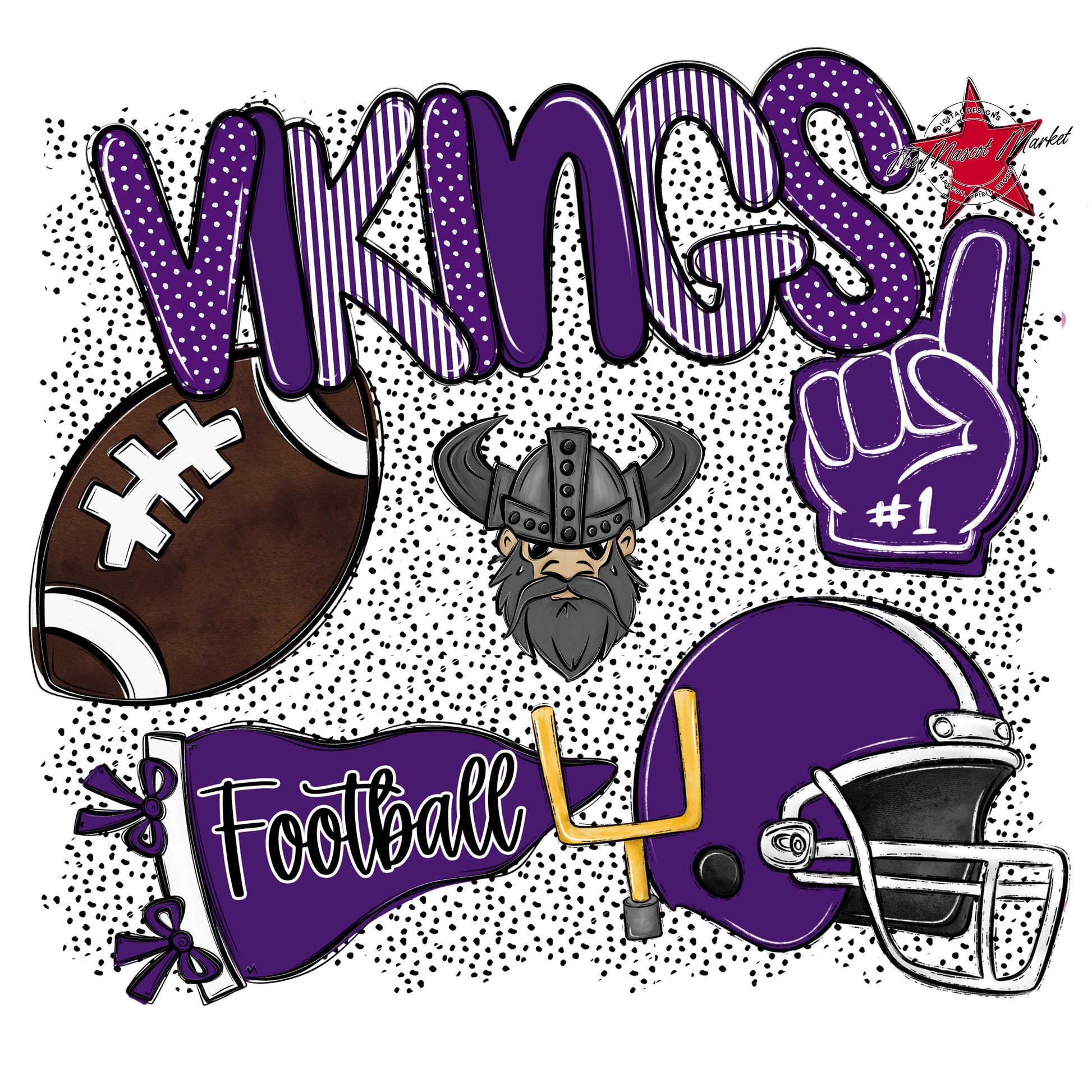 Vikings Football Spirit-Purple
